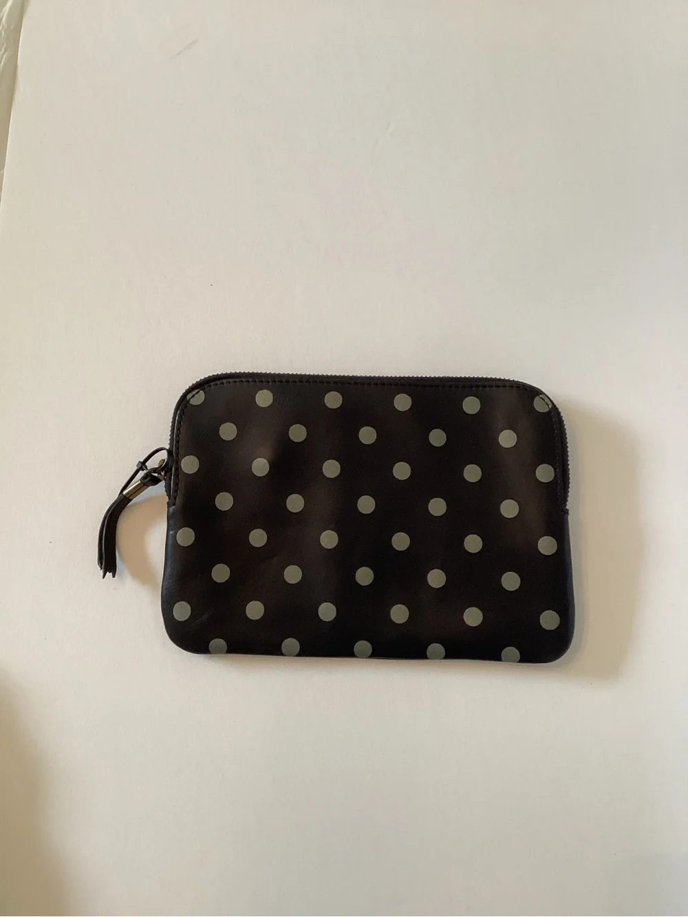 Madewell Pouch Clutch Clutch with Black with Gray Polka Dots
